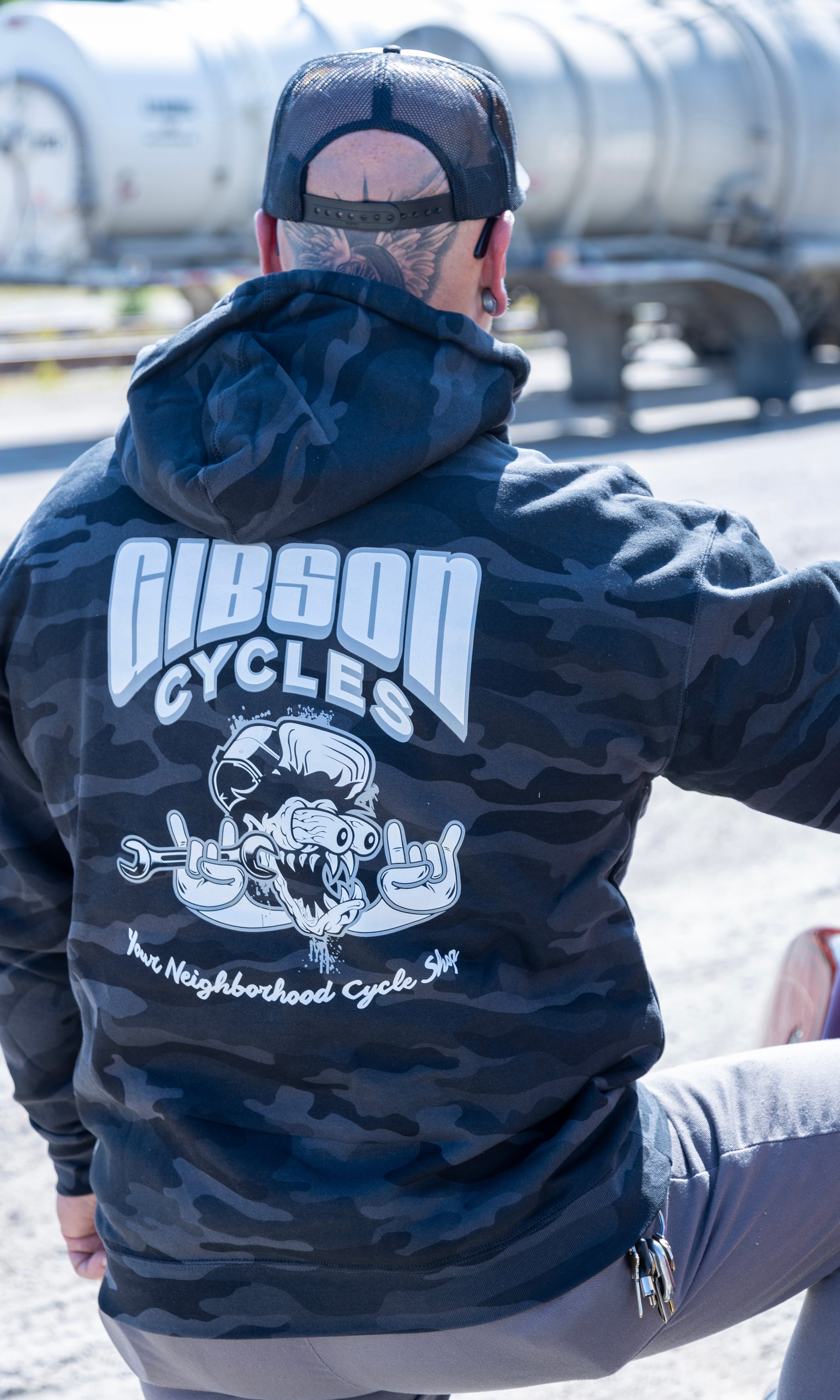 Gibson Cycles Camo Hoodie