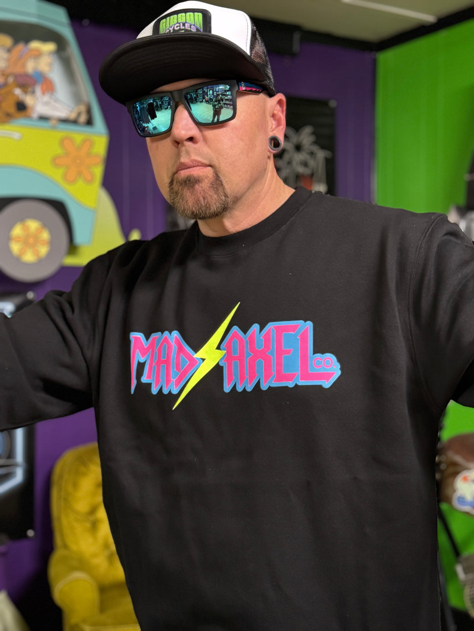 Mad Axel Co. "Yellow Lightning Bolt" Crewneck Sweatshirt