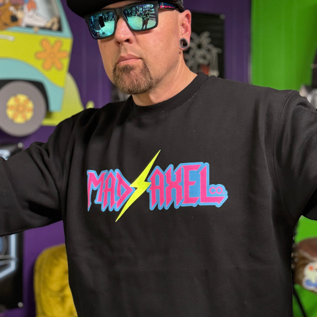 Mad Axel Co. "Yellow Lightning Bolt" Crewneck Sweatshirt