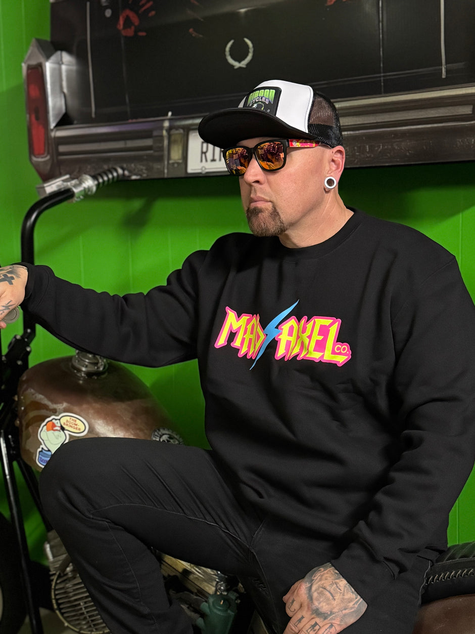 Mad Axel Co. "Blue Lightning Bolt" Crewneck Sweatshirt
