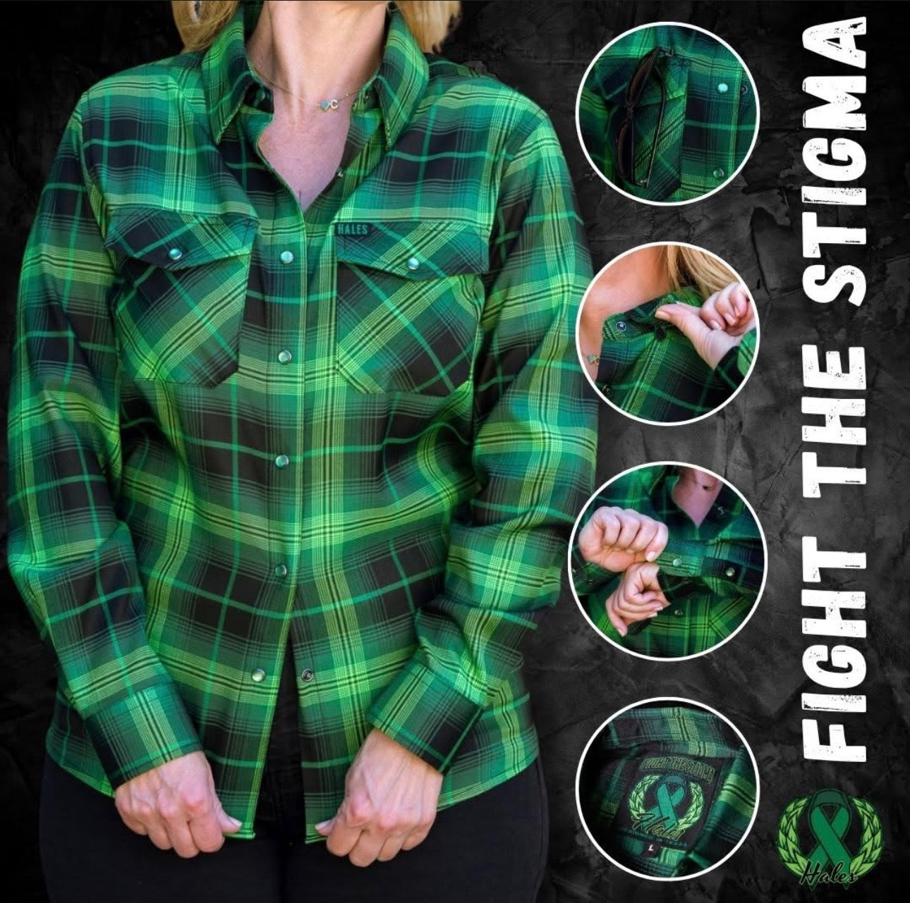 Hales Fight The Stigma Womens Flannel