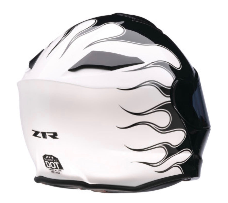 Z1R Solaris 2.0 Flame 'Black/White' Modular Helmet