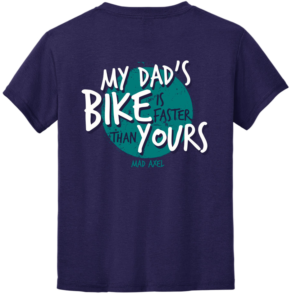 Mad Axel Co. "Dad's Faster Than Your's" Purple/Teal Children's T-Shirt