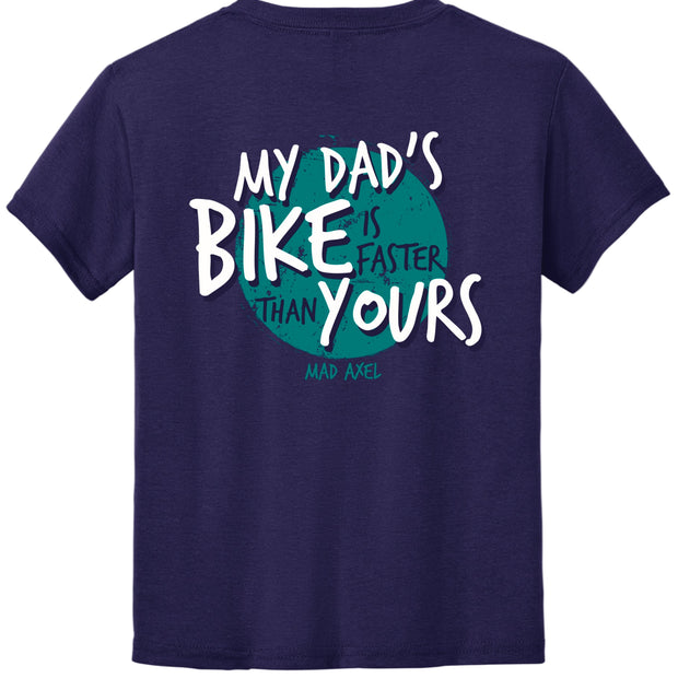 Mad Axel Co. "Dad's Faster Than Your's" Purple/Teal Children's T-Shirt
