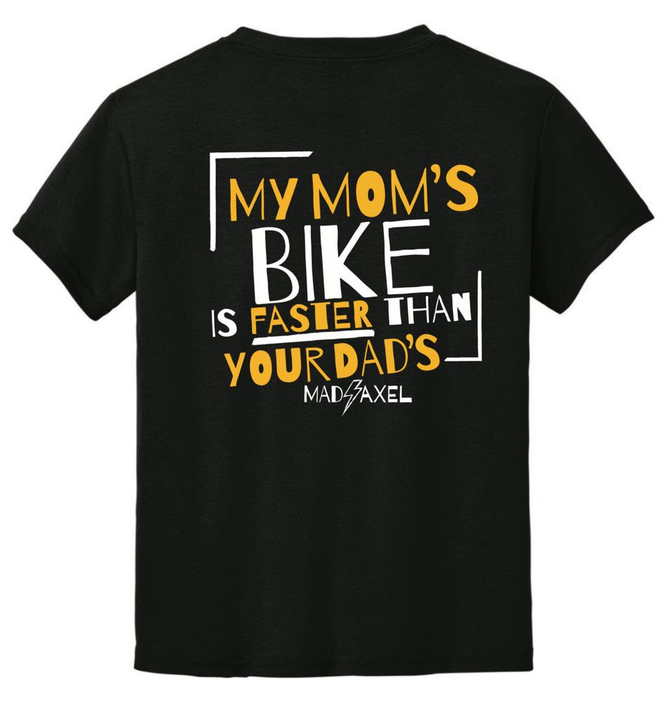 Mad Axel Co. "Mom's Faster Than Dad's" Black/Yellow Children's T-Shirt
